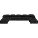 Meridian Ames Black Boucle Fabric Modular Sectional IMAGE 5