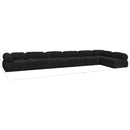 Meridian Ames Black Boucle Fabric Modular Sectional IMAGE 15