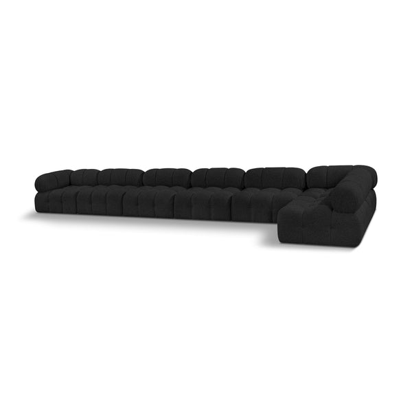 Meridian Ames Black Boucle Fabric Modular Sectional IMAGE 1