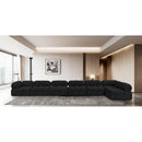 Meridian Ames Black Boucle Fabric Modular Sectional IMAGE 2