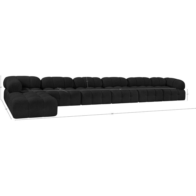 Meridian Ames Black Boucle Fabric Modular Sectional IMAGE 13