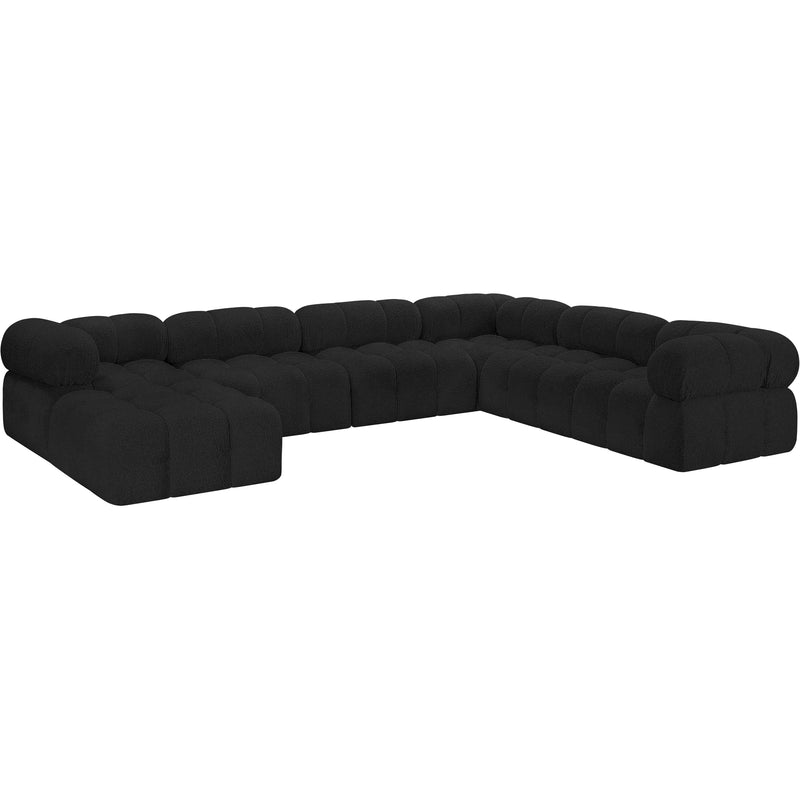 Meridian Ames Black Boucle Fabric Modular Sectional IMAGE 3