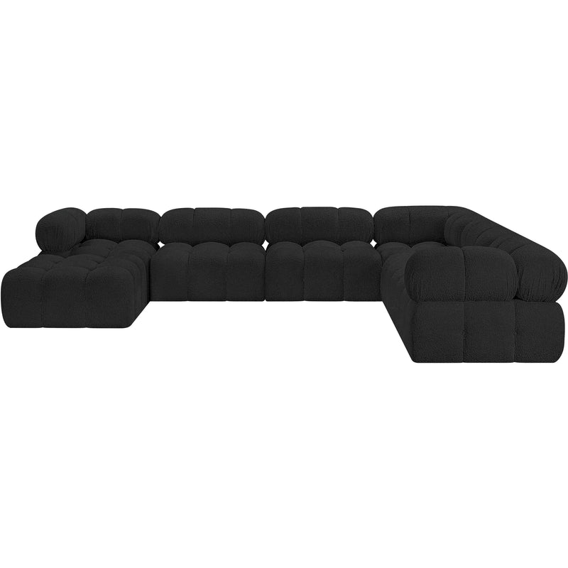 Meridian Ames Black Boucle Fabric Modular Sectional IMAGE 5