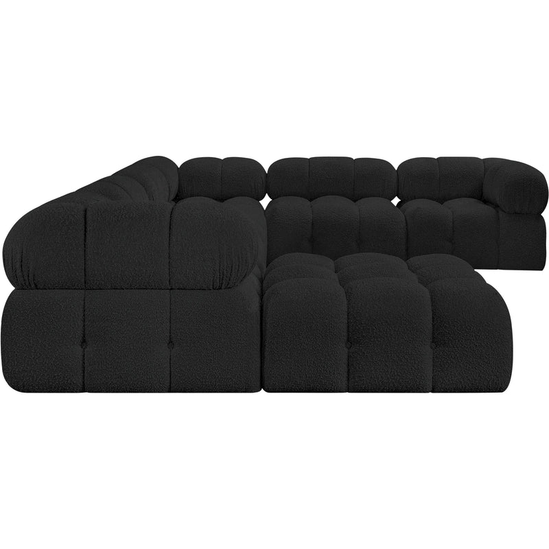 Meridian Ames Black Boucle Fabric Modular Sectional IMAGE 6