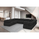Meridian Ames Black Boucle Fabric Modular Sectional IMAGE 2