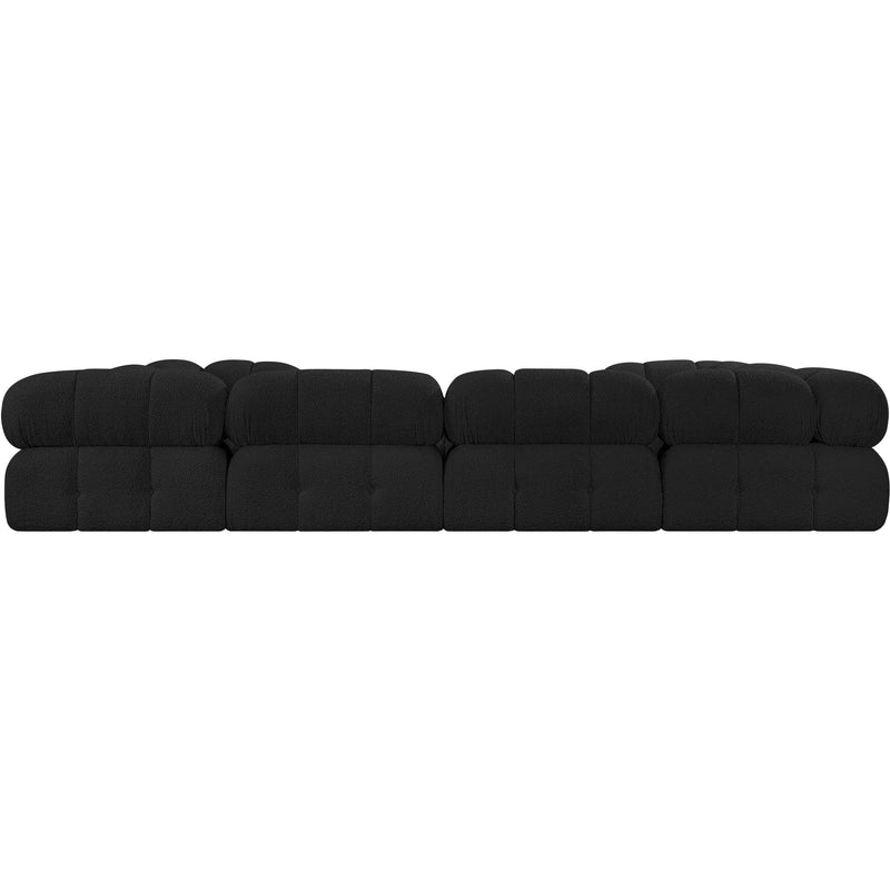 Meridian Ames Black Boucle Fabric Modular Sectional IMAGE 3