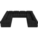 Meridian Ames Black Boucle Fabric Modular Sectional IMAGE 5