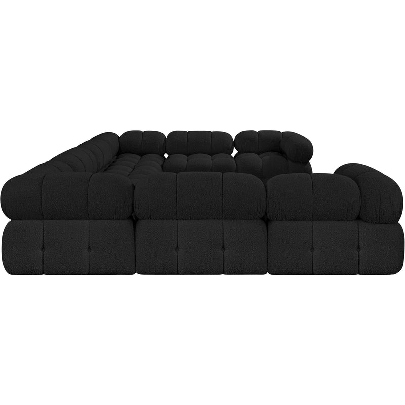 Meridian Ames Black Boucle Fabric Modular Sectional IMAGE 7