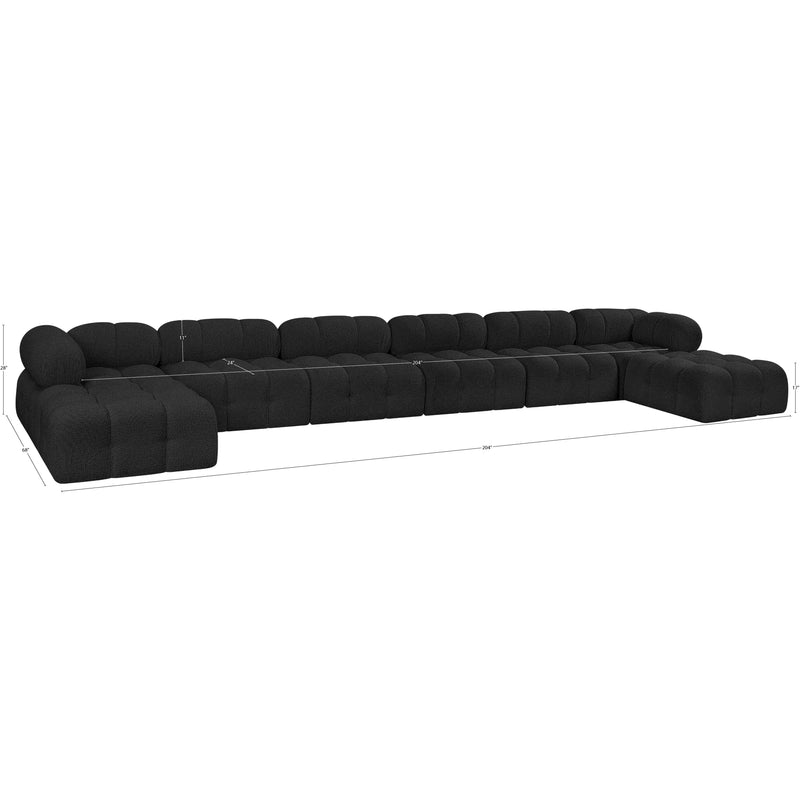 Meridian Ames Black Boucle Fabric Modular Sectional IMAGE 12