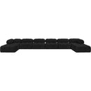 Meridian Ames Black Boucle Fabric Modular Sectional IMAGE 3