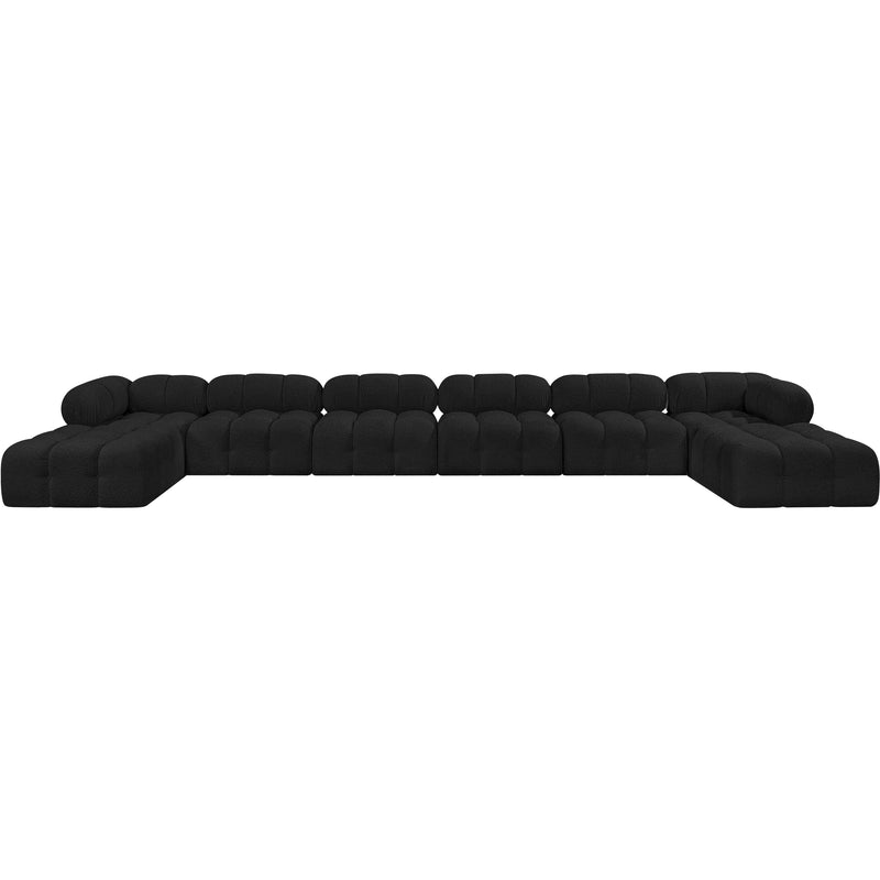 Meridian Ames Black Boucle Fabric Modular Sectional IMAGE 3