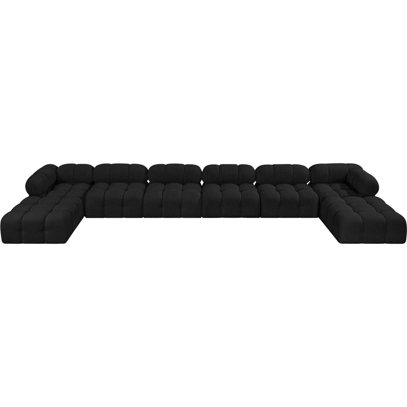 Meridian Ames Black Boucle Fabric Modular Sectional IMAGE 4