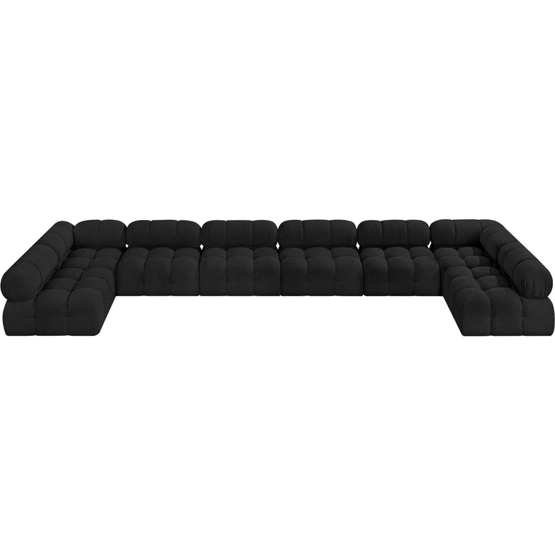 Meridian Ames Black Boucle Fabric Modular Sectional IMAGE 6