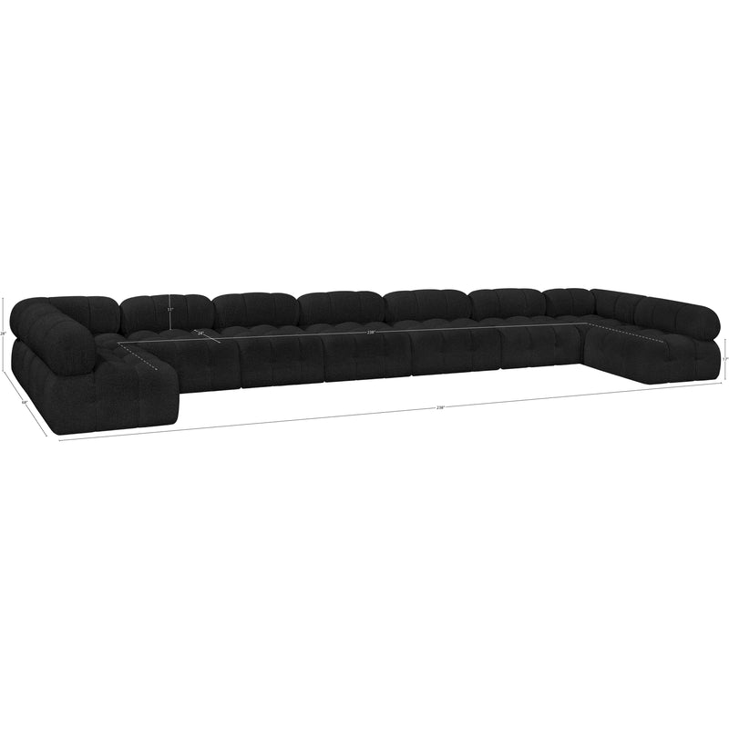 Meridian Ames Black Boucle Fabric Modular Sectional IMAGE 12