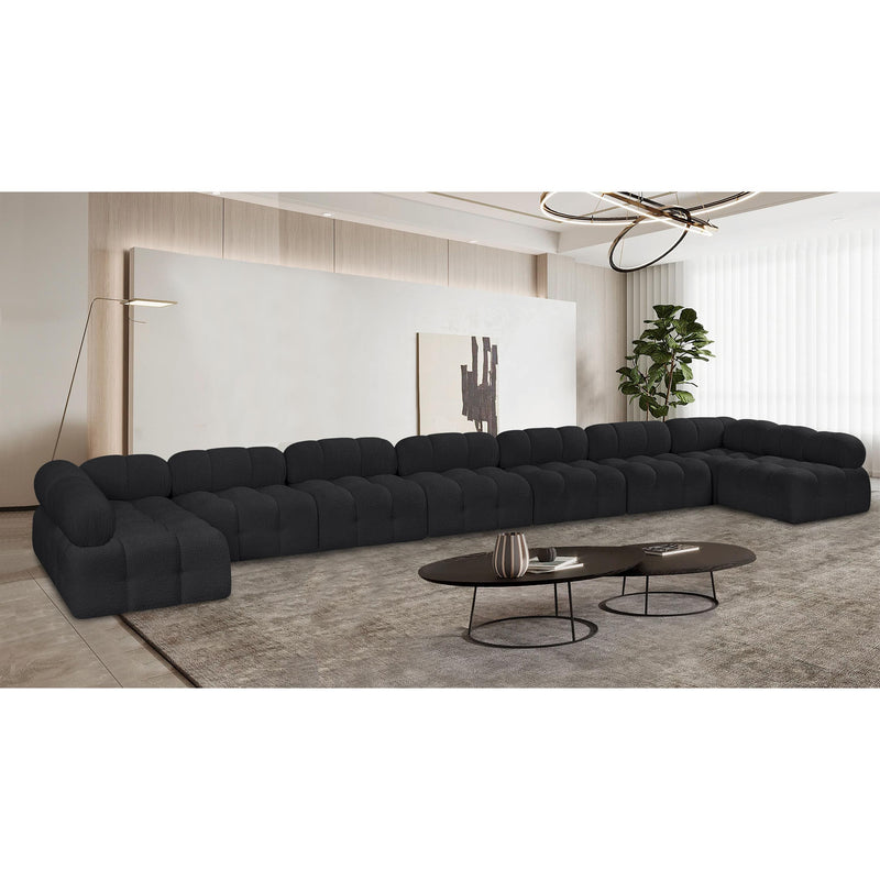 Meridian Ames Black Boucle Fabric Modular Sectional IMAGE 2