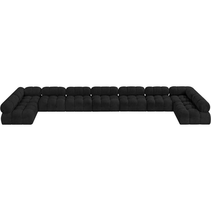Meridian Ames Black Boucle Fabric Modular Sectional IMAGE 4
