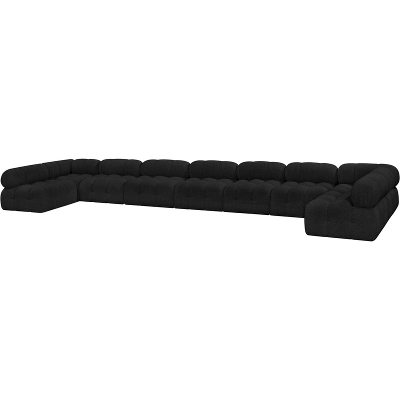 Meridian Ames Black Boucle Fabric Modular Sectional IMAGE 5