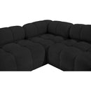 Meridian Ames Black Boucle Fabric Modular Sectional IMAGE 7