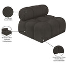 Meridian Ames Brown Boucle Fabric Armless IMAGE 12