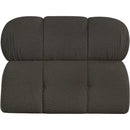 Meridian Ames Brown Boucle Fabric Armless IMAGE 3