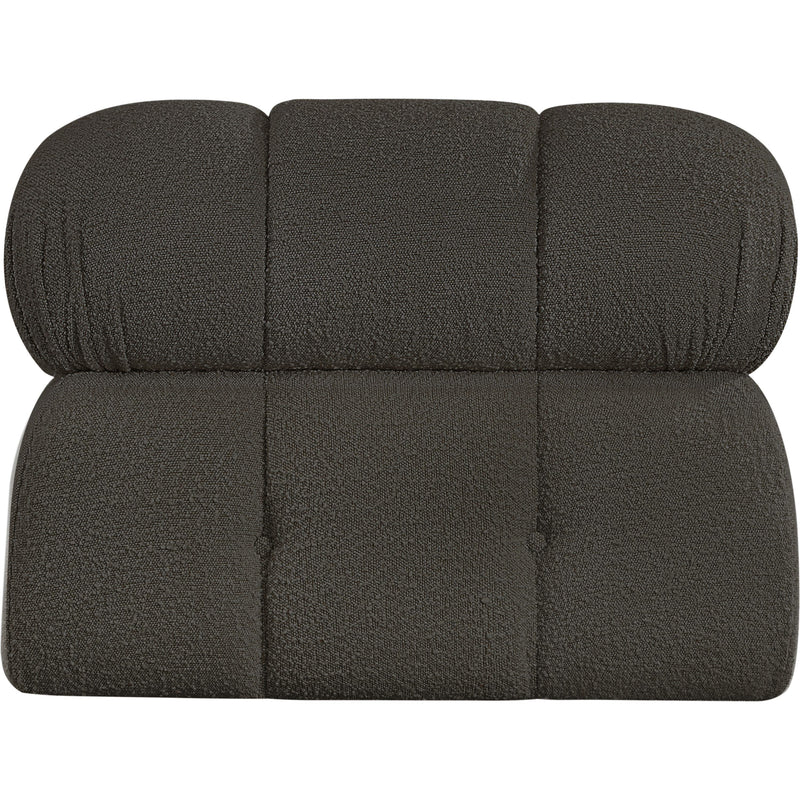 Meridian Ames Brown Boucle Fabric Armless IMAGE 3