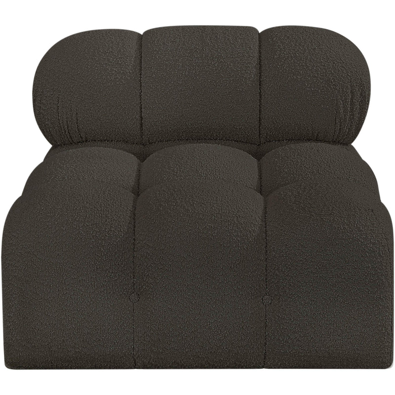 Meridian Ames Brown Boucle Fabric Armless IMAGE 4