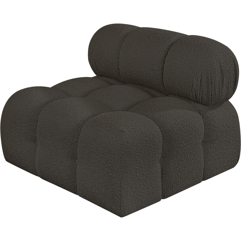 Meridian Ames Brown Boucle Fabric Armless IMAGE 6