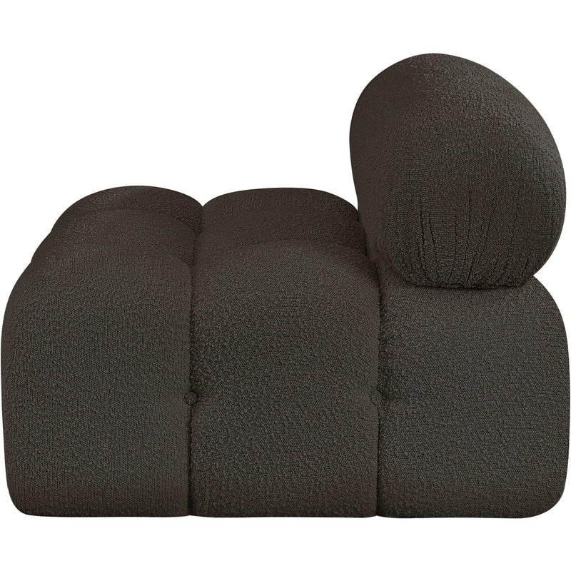 Meridian Ames Brown Boucle Fabric Armless IMAGE 7