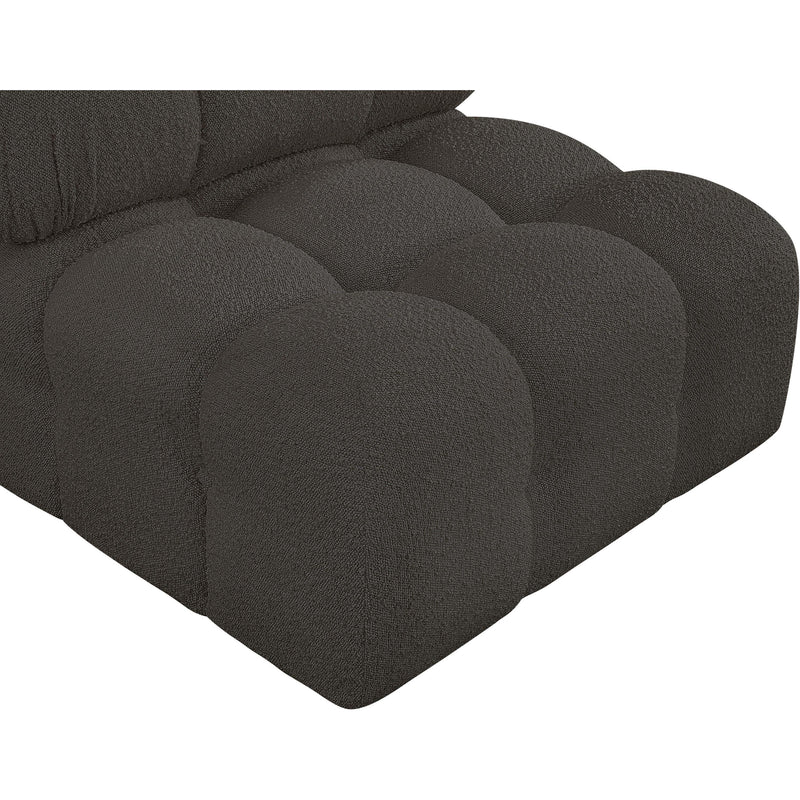 Meridian Ames Brown Boucle Fabric Armless IMAGE 9