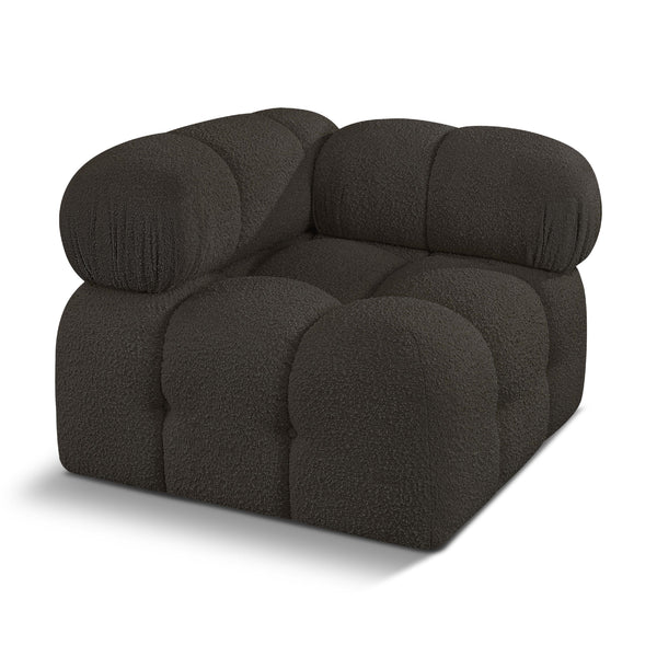 Meridian Ames Brown Boucle Fabric Corner IMAGE 1