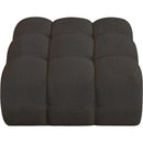 Meridian Ames Brown Boucle Fabric Ottoman IMAGE 4