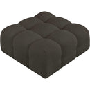 Meridian Ames Brown Boucle Fabric Ottoman IMAGE 5