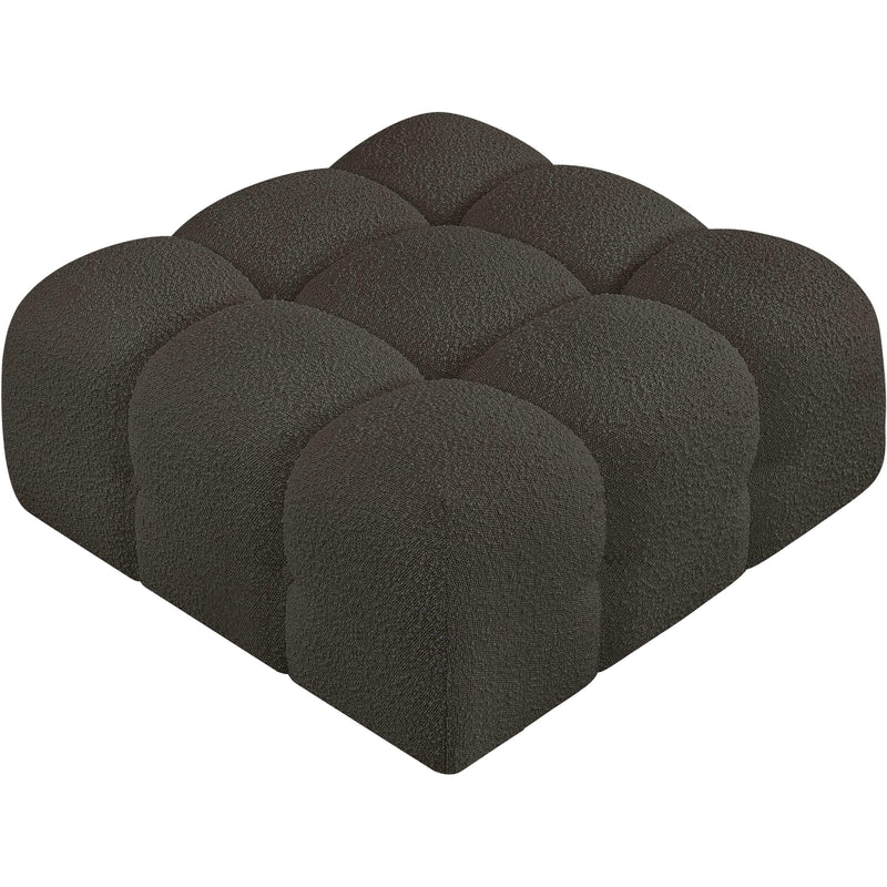 Meridian Ames Brown Boucle Fabric Ottoman IMAGE 5