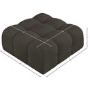 Meridian Ames Brown Boucle Fabric Ottoman IMAGE 7