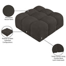 Meridian Ames Brown Boucle Fabric Ottoman IMAGE 8