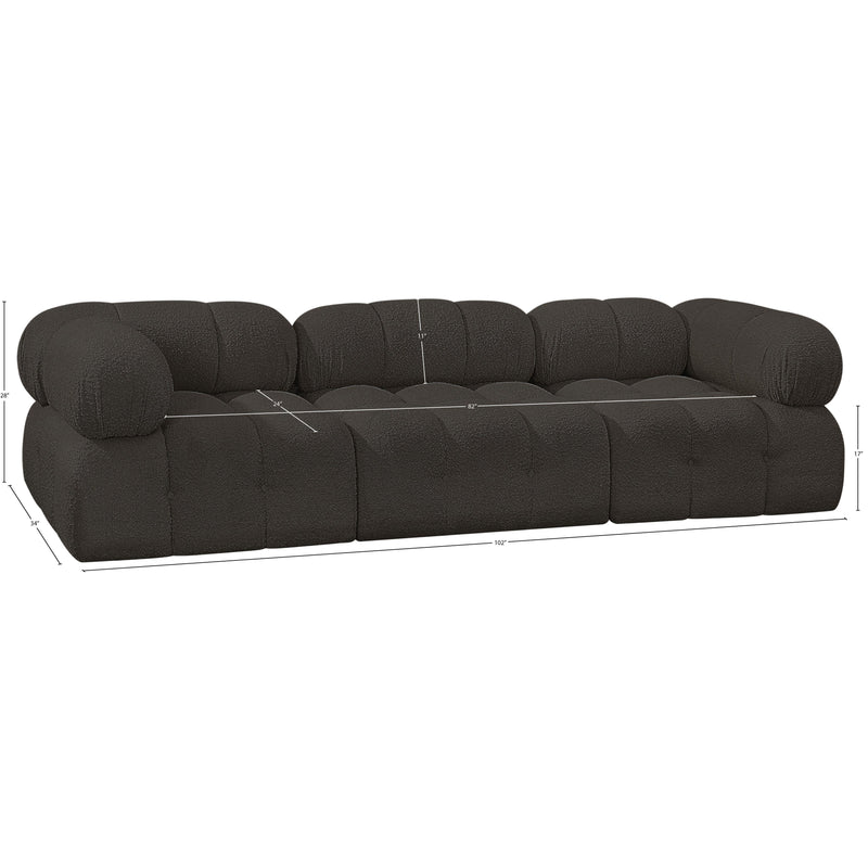 Meridian Ames Brown Boucle Fabric Modular Sofa IMAGE 11