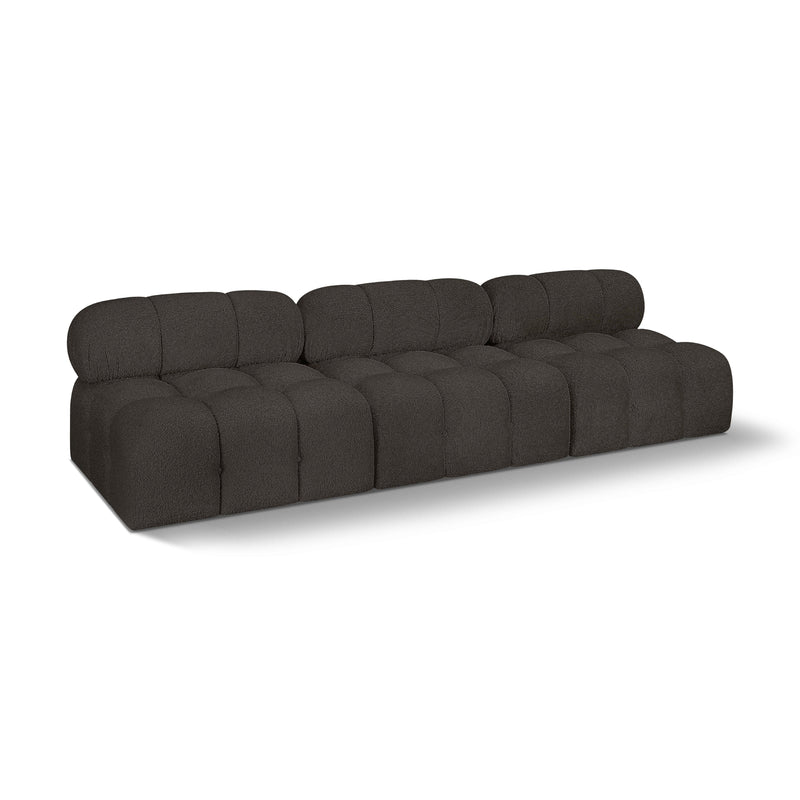 Meridian Ames Brown Boucle Fabric Modular Sofa IMAGE 1