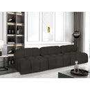 Meridian Ames Brown Boucle Fabric Modular Sofa IMAGE 2