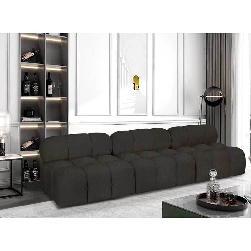 Meridian Ames Brown Boucle Fabric Modular Sofa IMAGE 2