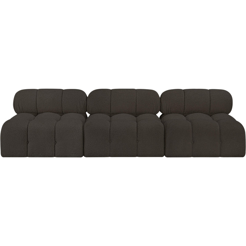 Meridian Ames Brown Boucle Fabric Modular Sofa IMAGE 4