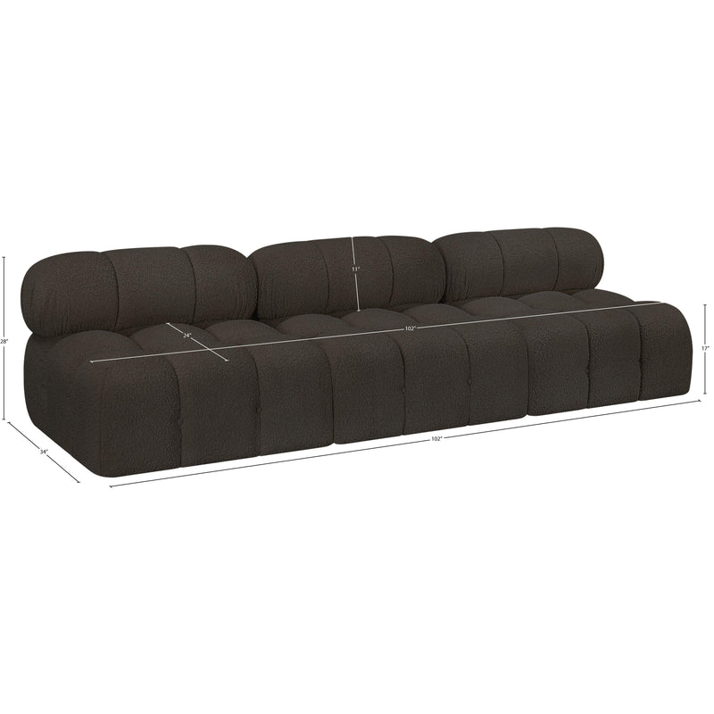 Meridian Ames Brown Boucle Fabric Modular Sofa IMAGE 9