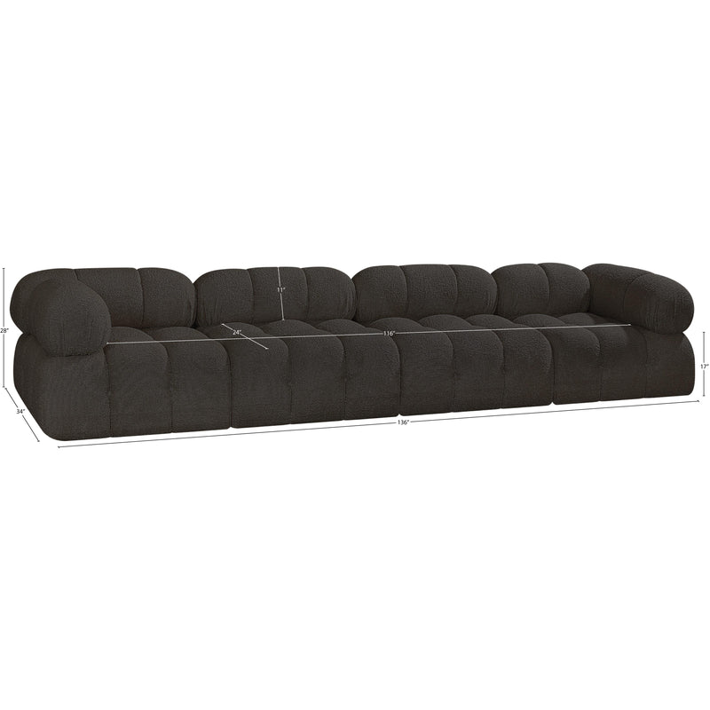 Meridian Ames Brown Boucle Fabric Modular Sofa IMAGE 11