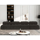 Meridian Ames Brown Boucle Fabric Modular Sofa IMAGE 2
