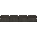 Meridian Ames Brown Boucle Fabric Modular Sofa IMAGE 3