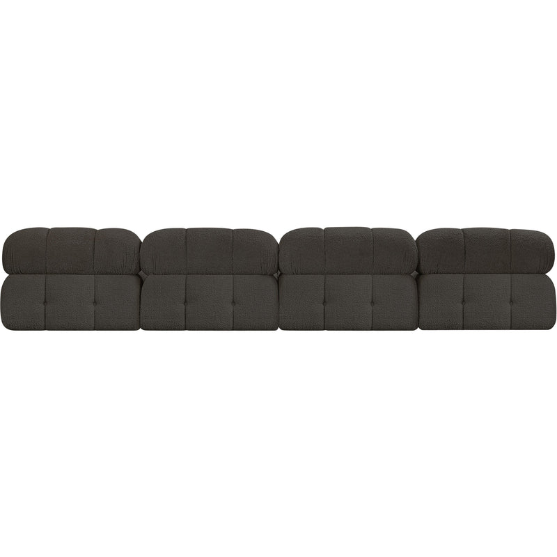 Meridian Ames Brown Boucle Fabric Modular Sofa IMAGE 3