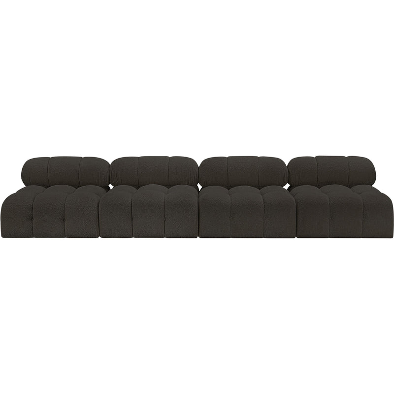 Meridian Ames Brown Boucle Fabric Modular Sofa IMAGE 4