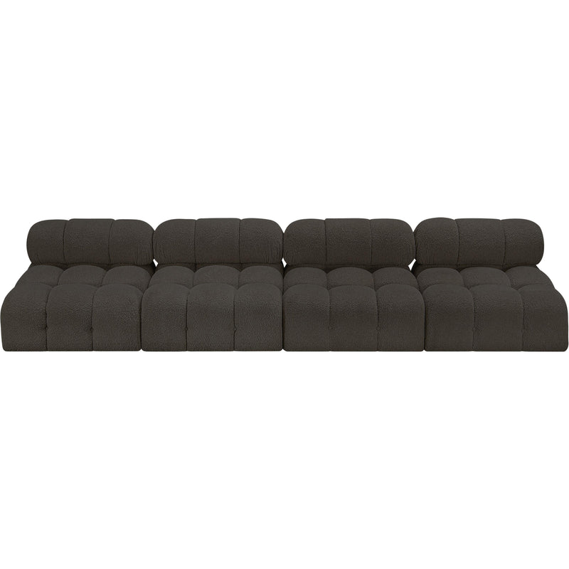 Meridian Ames Brown Boucle Fabric Modular Sofa IMAGE 5