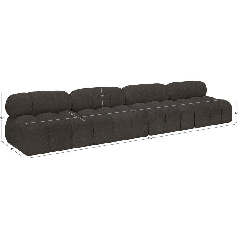 Meridian Ames Brown Boucle Fabric Modular Sofa IMAGE 9