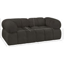 Meridian Ames Brown Boucle Fabric Modular Sofa IMAGE 10