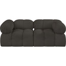 Meridian Ames Brown Boucle Fabric Modular Sofa IMAGE 4